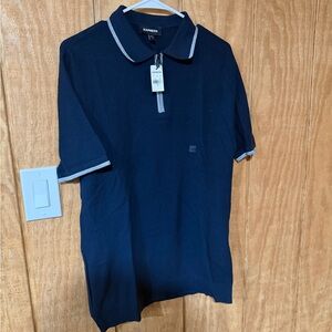 NEW WITH TAG | Express Men's Dark Blue Sweater Polo with White Trim